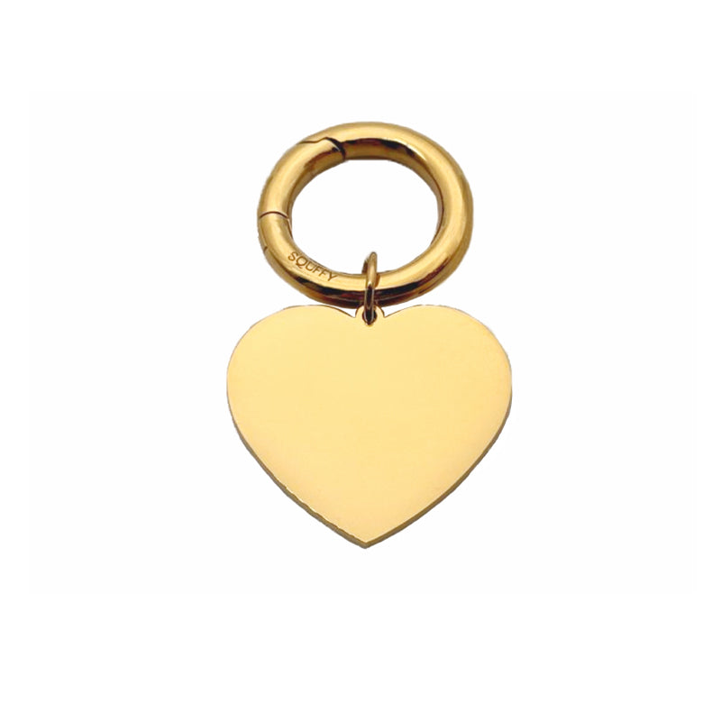 Placa de Corazón Grabada para Perro